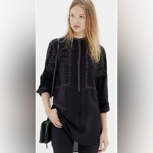 MADEWELL BLACK EMBROIDERED TUNIC